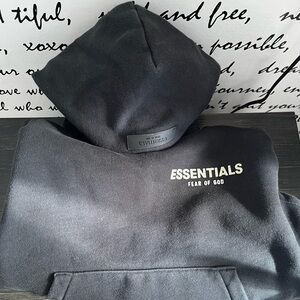 Boys Essentials Black Hoodie